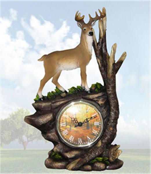 DED28571 Time of Majesty Deer Clock 